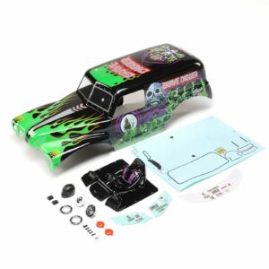 losi body set, painted, grave digger: lmt los240013