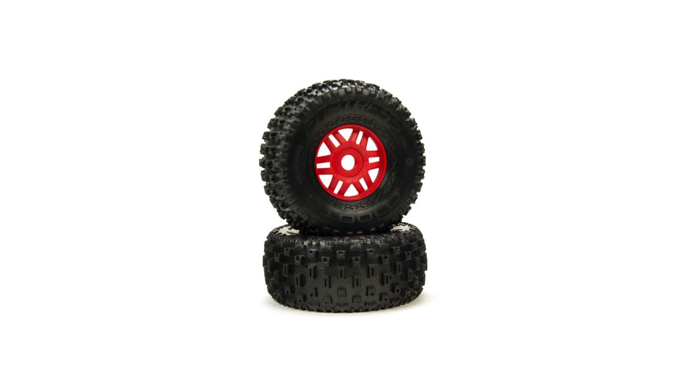 ARRMA DBOOTS 'Fortress' Tire Set Glued Red (2) - ARA550065