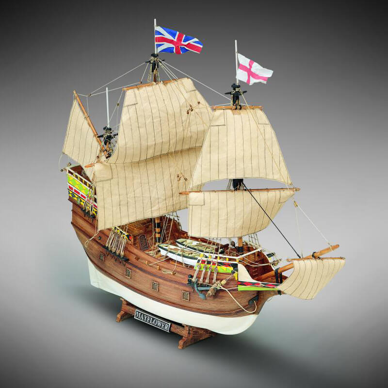 Mamoli Mayflower Koopvaardijschip houten scheepsmodel 1:70 · Toemen