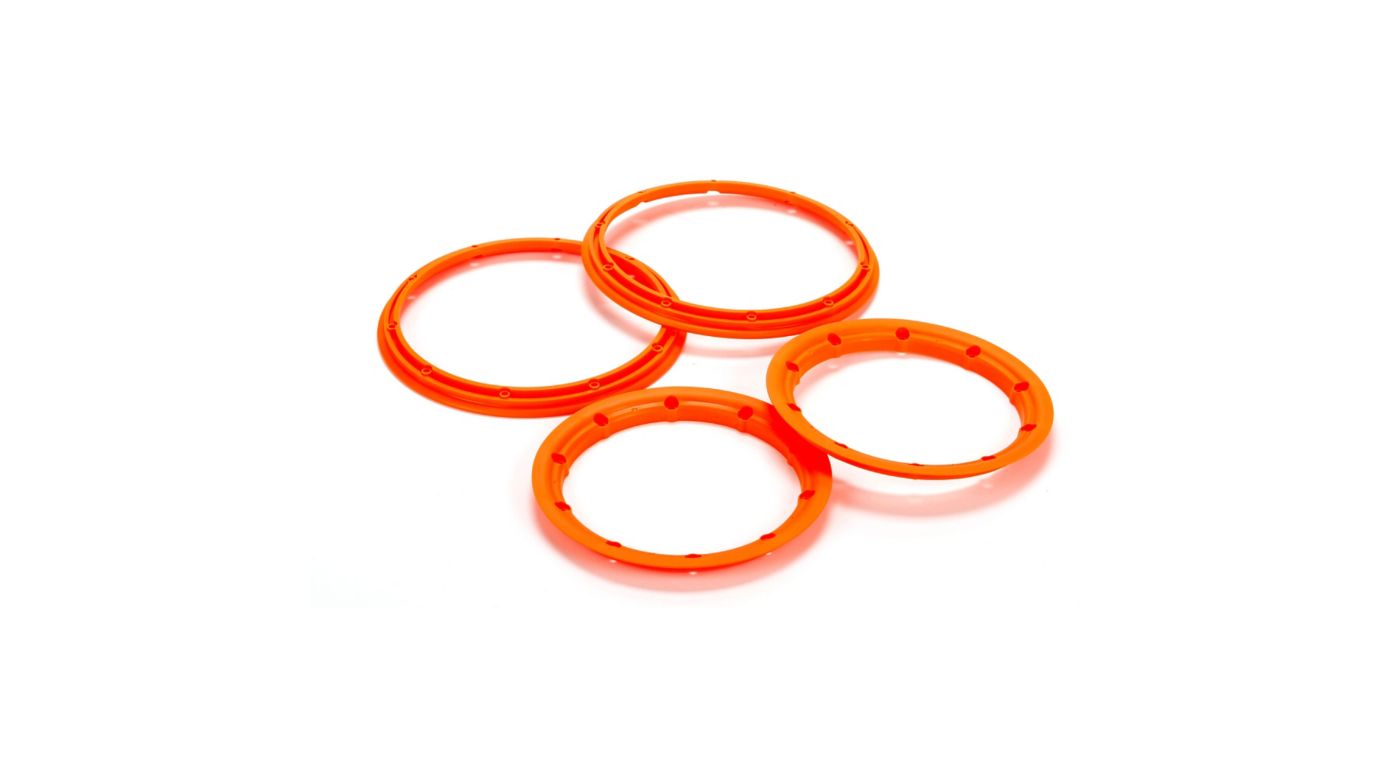 Beadlock Set Inner & Outer Fluorescent Orange 2 5T - LOS45007