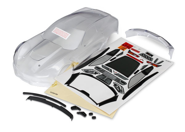 Traxxas Body, Chevrolet Corvette Z06 (clear, requires painting)/ decal sheet - TRX8386