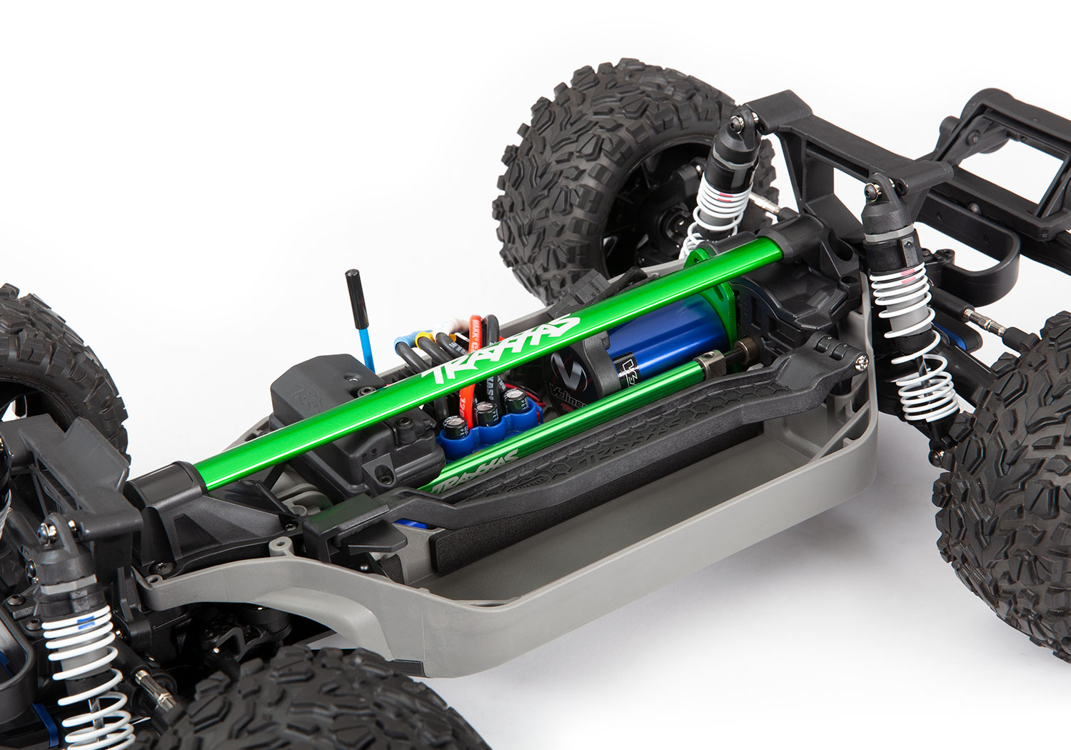 Traxxas Chassis brace kit, green (fits Rustler 4X4 or Slash 4X4 models equipped with Low-CG chassis) - TRX6730G