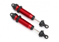 Traxxas Shocks, GTR, 139mm, aluminum (red-anodized) (fully assembled w/o springs) (rear, threaded) (2) - TRX8460R