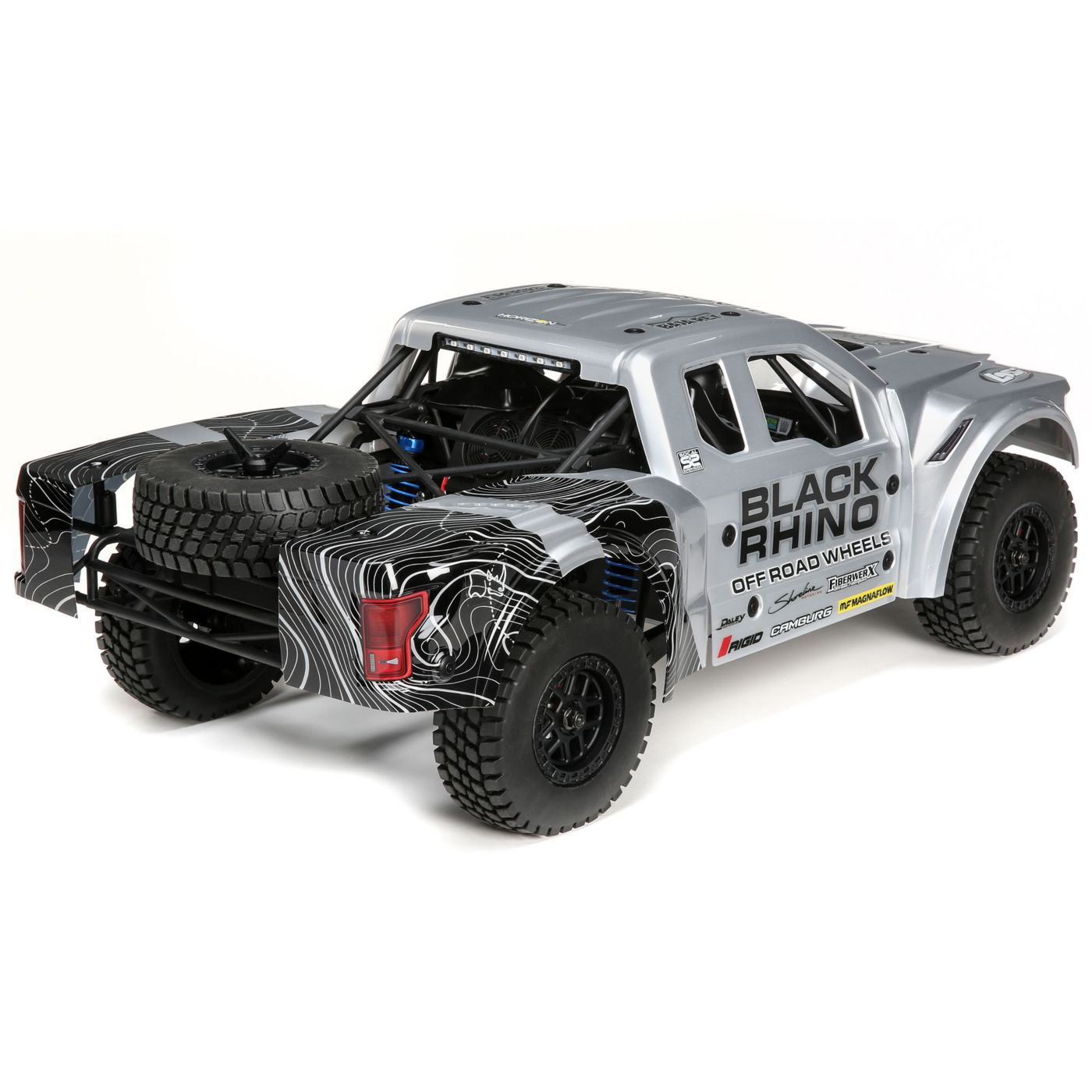 Losi 1/10 Ford Raptor Baja Rey V2 4WD Desert Truck Brushless Black Rhino RTR (versie 2022)