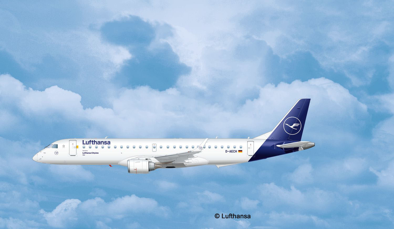 Revell Embraer 190 Lufthansa "New Livery" in 1:144 bouwpakket