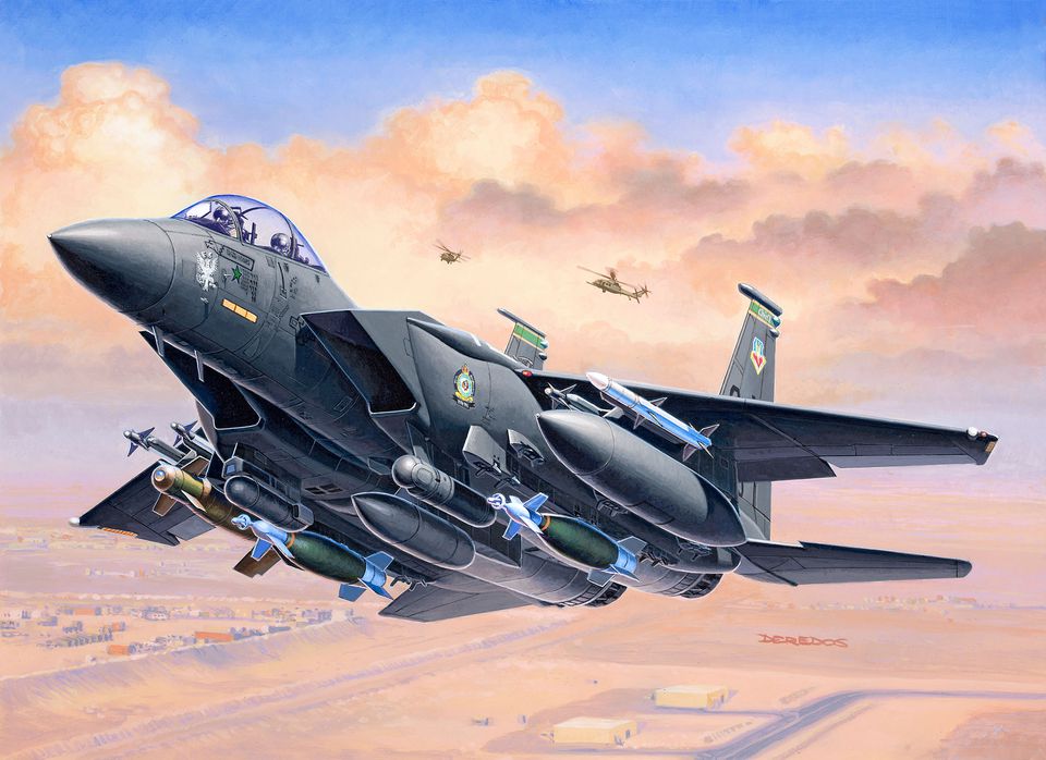Revell F-15E STRIKE EAGLE & bombs in 1:24 bouwpakket met lijm en verf