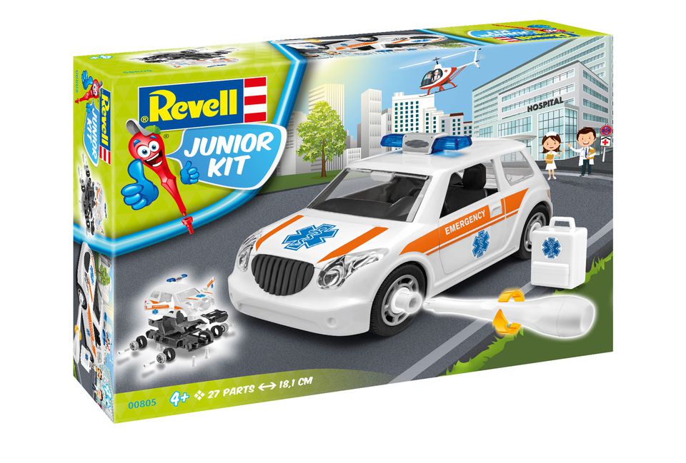 Revell Junior Kit Spoedeisende Hulp Auto Level 1 in 1:20 bouwpakket