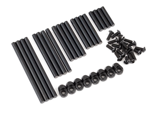 Traxxas Suspension pin set, complete (hardened steel), 4x64mm (4), 4x22mm (4), 4x38mm (4), 4x33mm (4), 4x47mm (4)/ 3x8mm BCS (14)/ 3x6mm BCS (4)/ retainers (8) - TRX8940X