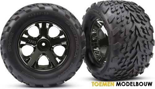 Traxxas Tires & wheels assembled with All-Star black chrome wheels - TRX3669A