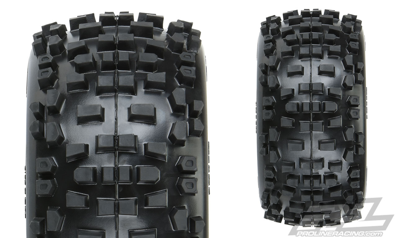 Proline Badlands 3.8" All Terrain Tires Mounted for 17mm MT Front or Rear, Mounted on Raid Black 8x32 Removable Hex 17mm Wheels