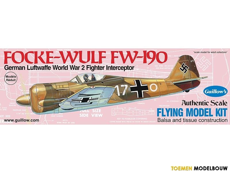 Guillows Focke-Wulf FW-90 houten vliegtuig - 406