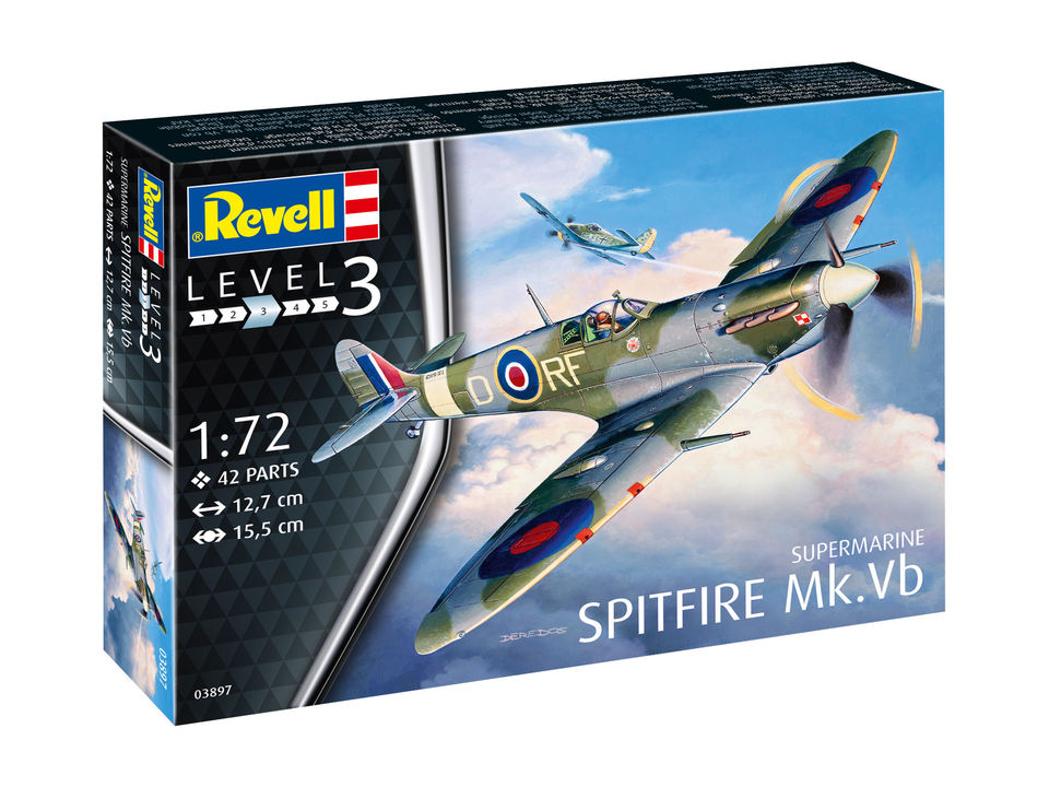 Revell Model Set Supermarine Spitfire Mk.Vb 1:72 bouwpakket met lijm en verf