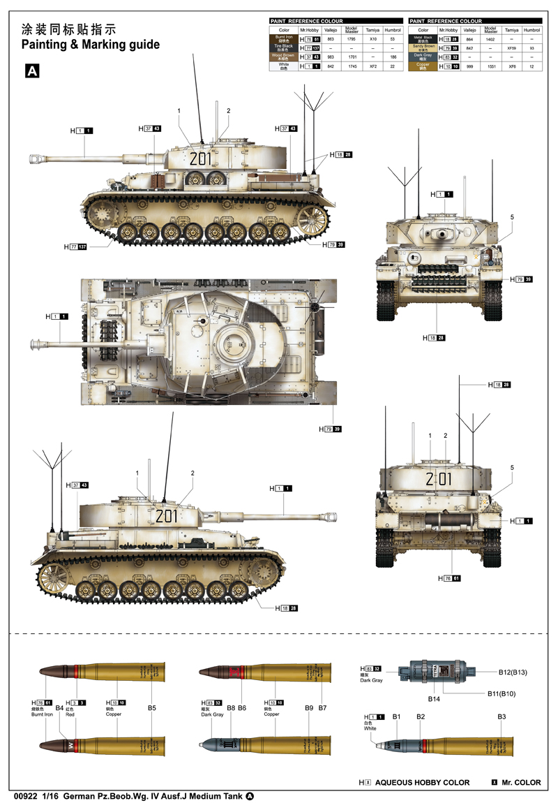Trumpeter German Pz.Beob.Wg.IV Ausf.J Medium Tank - 1:16 bouwpakket (laatste2)