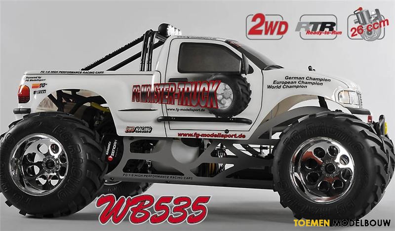 FG Monster Truck WB535 2WD 27cc - Body Wit (rijklaar)