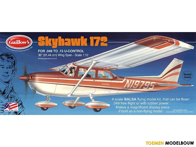 Maan toelage Lezen Guillows Skyhawk 172 houten vliegtuig - 802 · Toemen Modelsport