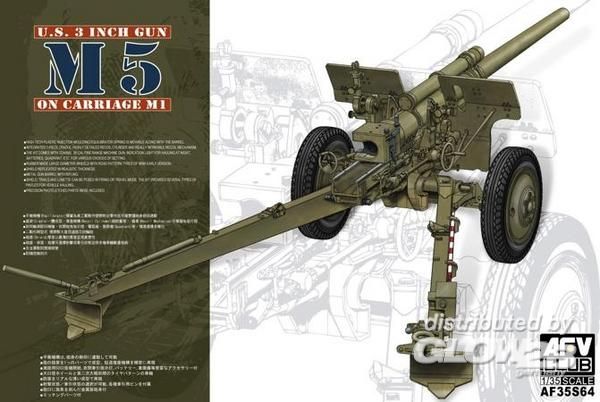 AFV Club 3in Gun M5 On Carriage M1 - 1:35 bouwpakket