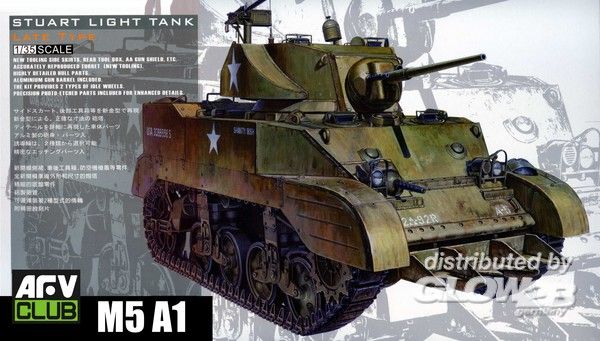 AFV Club US M5A1 Late type with Hedgerow cutter - 1:35 bouwpakket