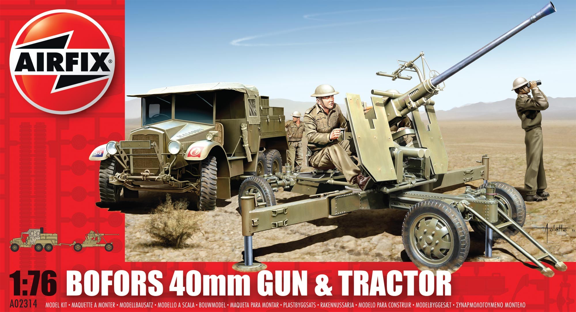 Airfix Bofors Gun and Tractor in 1:76 bouwpakket