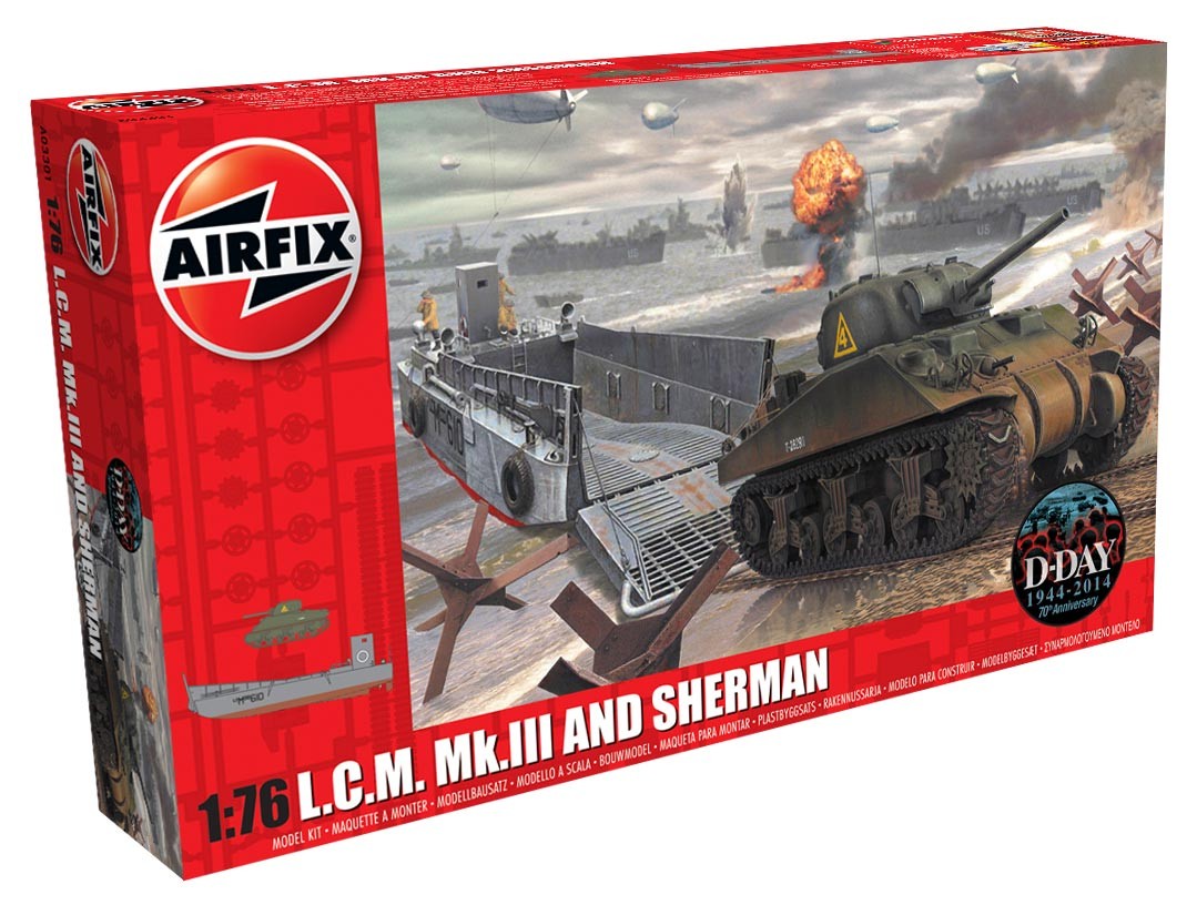 Airfix LCM and Sherman in 1:76 bouwpakket