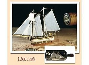 Amati Golden Yacht houten scheepsmodel in fles 1:300