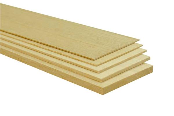 Balsa plank 1.6mm dik - 10cm breed - 92cm lang   (EQUADOR IMPORT)