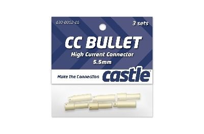 Castle - Bullet stekkers 5.5mm - 3 st. Mannelijk + 3 st. Vrouwelijk