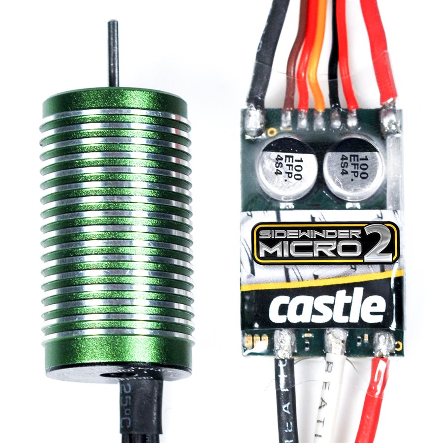 Castle Creations Sidewinder 18th Combo 1-18 regelaar met 0808 - 4100 Sensorless motor