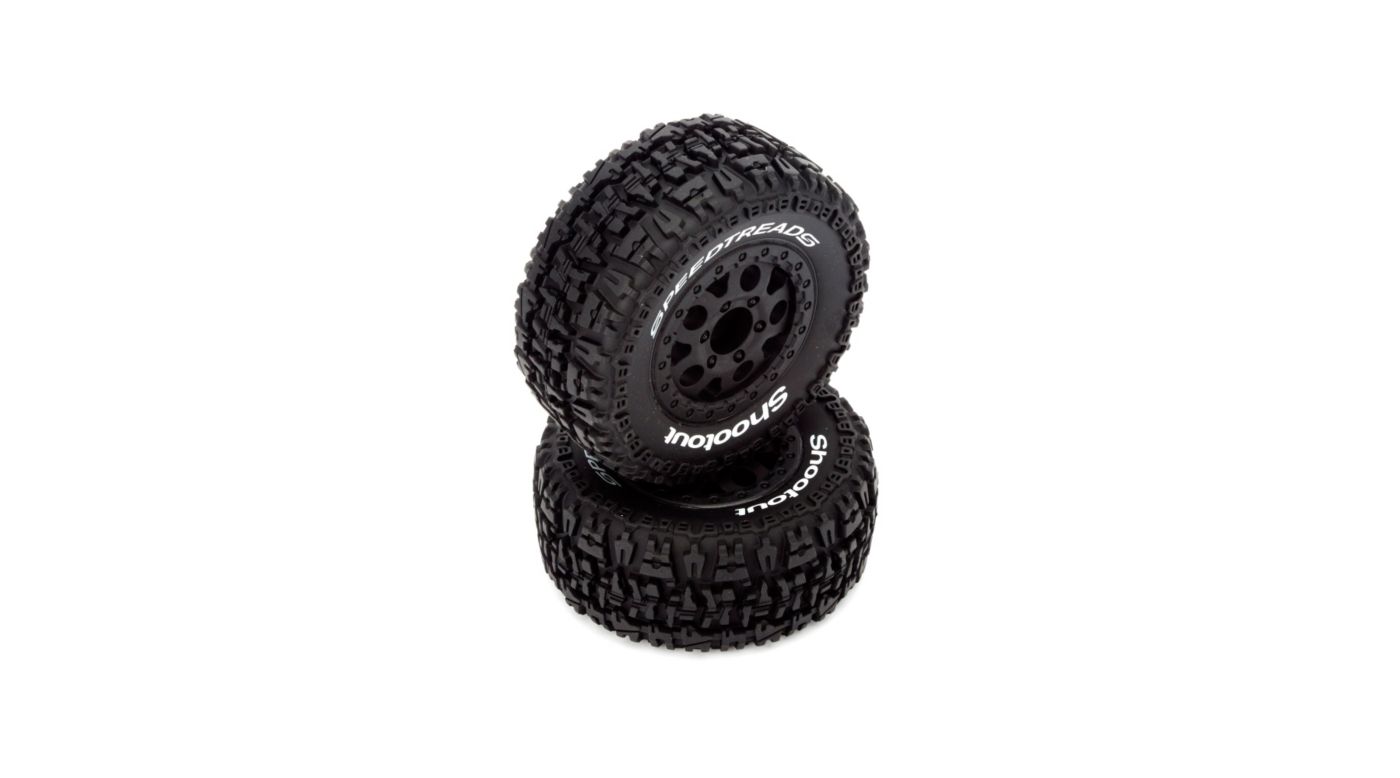ECX  Front/Rear Wheel and Tire, Premount, Black (2): 1/10 2WD/4WD Torment - ECX4003