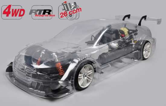 FG Sportsline 4WD-530 Audi RS5 27cc RTR - clear body (levering 8 werkdagen)