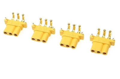 G-Force RC - Connector - MR-30PW 3-Polig - Goud contacten - Vrouw. - 4 st