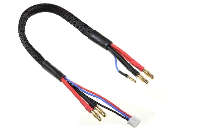G-Force RC Laad-/balanceer-kabel 5mm Bullit connector 2S - Lader 2S XH connector 2mm Bullit connector 14AWG Siliconen-kabel 30cm 1 st