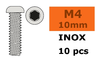 G-Force RC - Laagbolkopschroef - Binnenzeskant - M4X10 - Inox - 10 st