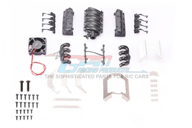 GPM Traxxas TRX-4 Defender V8 LS3 Engine Radiator (With Cooling Fan)