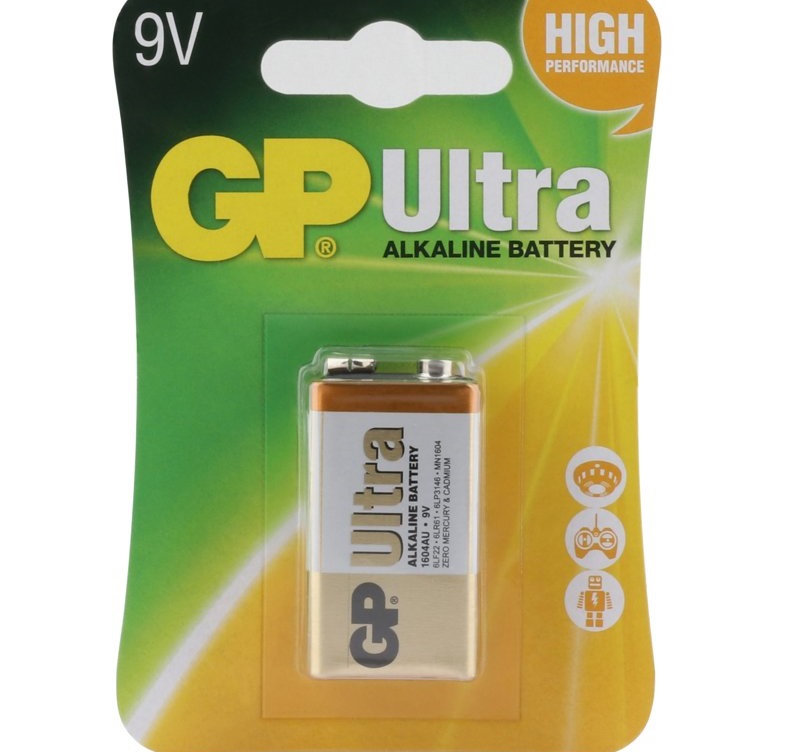GP Ultra alkaline 9v batterij