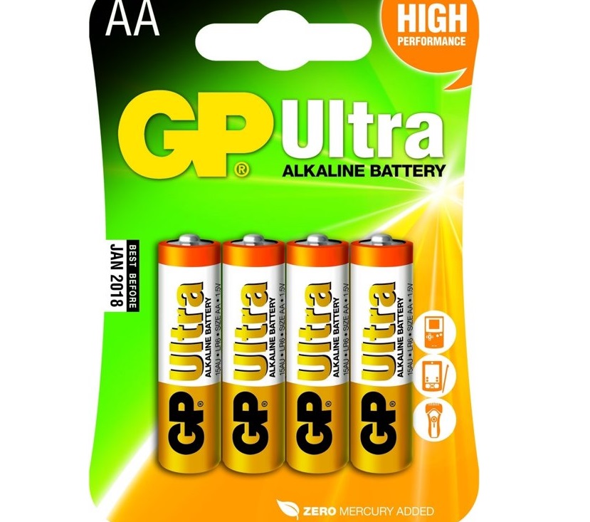 GP Ultra alkaline AA batterijen 4 stuks