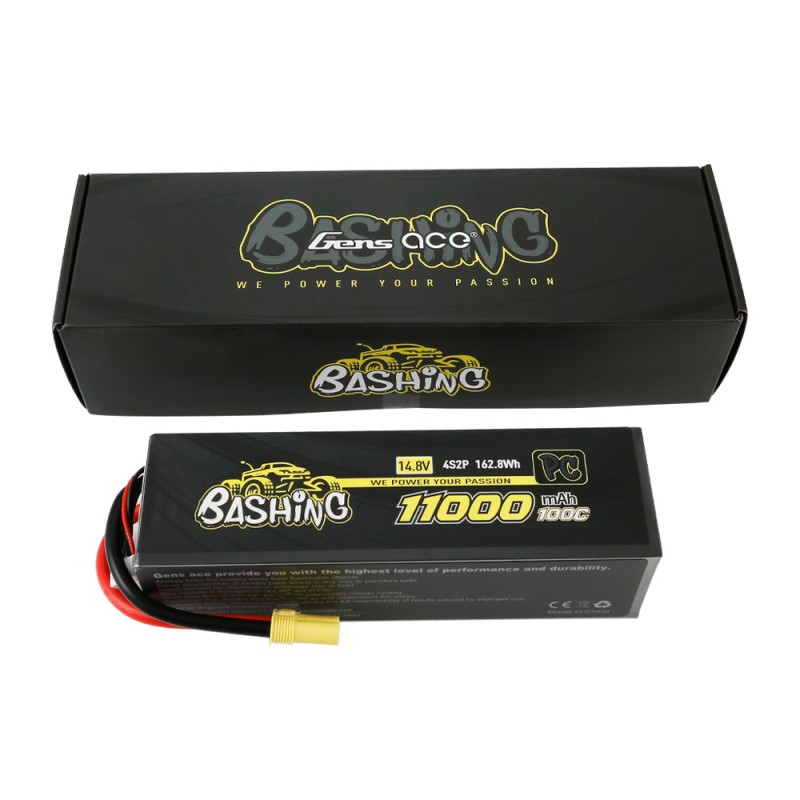 Gens Ace Bashing Series 11000mAh 14.8V 100C 4S2P Lipo Batterij - EC5 stekker