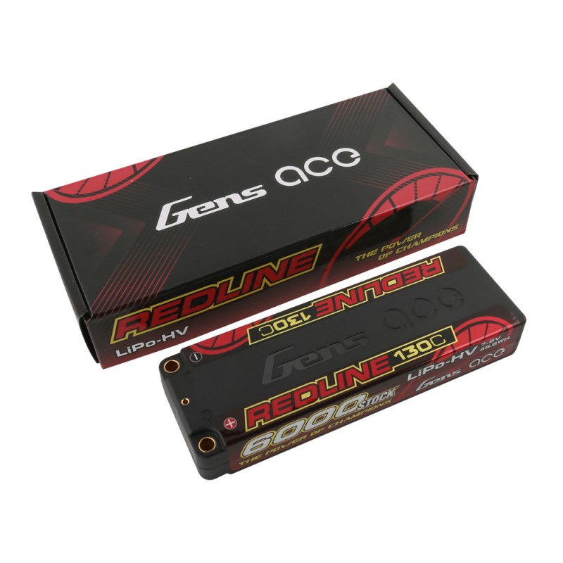 Gens ace Redline Series 6000mAh 7.6V High Voltage 130C/260C 2S1P Lipo Batterij
