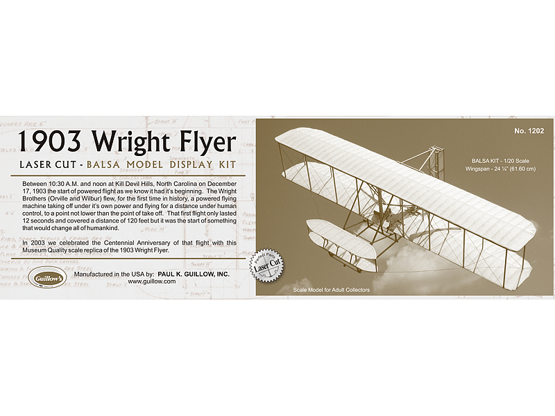 Guillows 1903 Wright Flyer houten vliegtuig - 1202