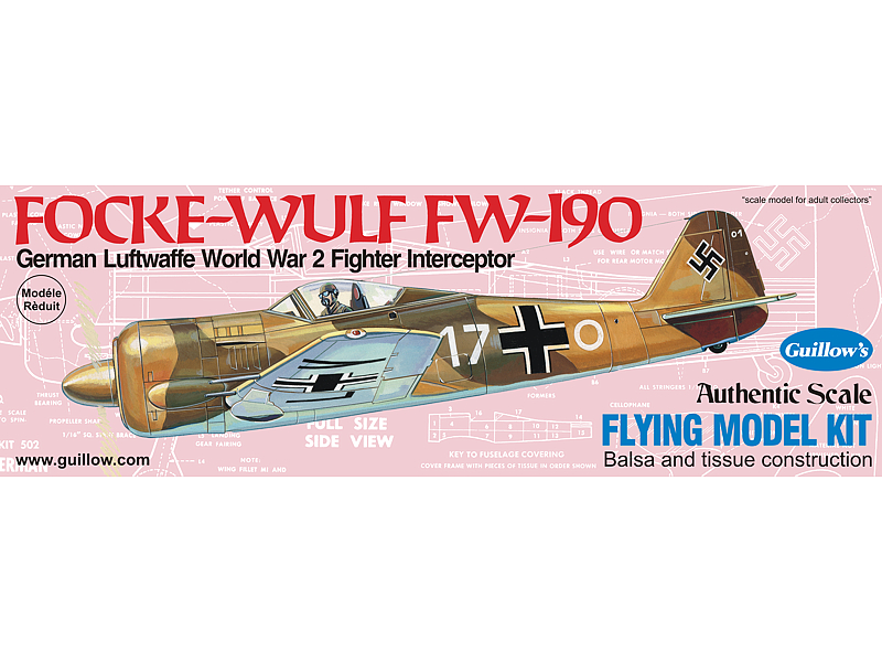 Guillows Focke-Wulf FW-190 houten vliegtuig - 502