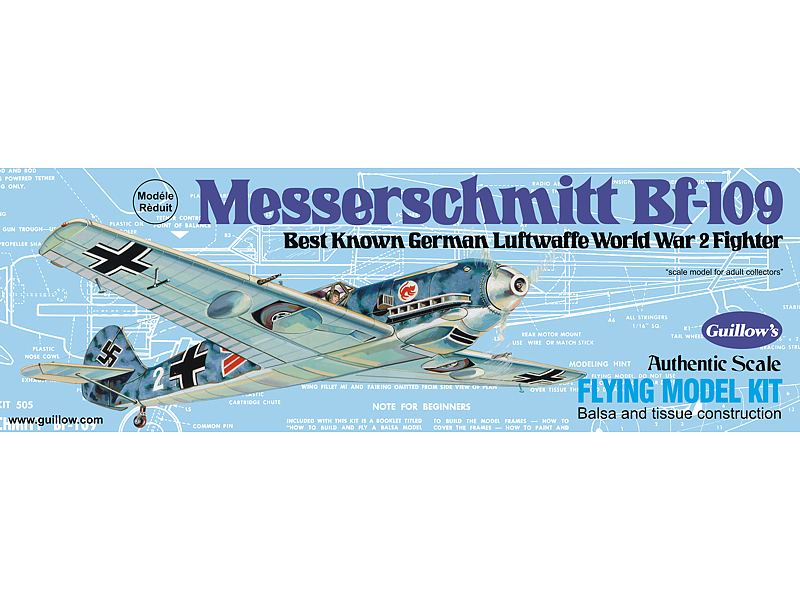 Guillows Messerschmitt BF-109 houten vliegtuig - 505