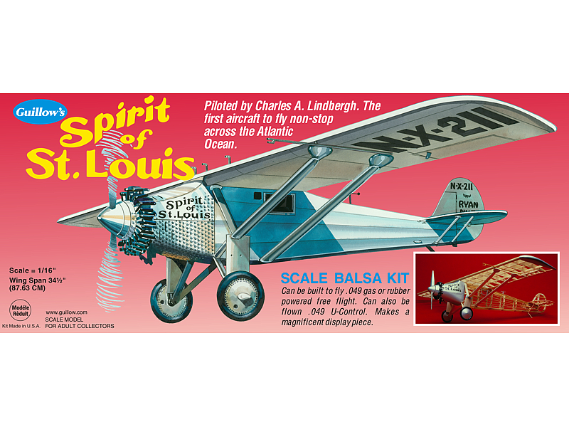 Guillows Spirit of St.Louis houten vliegtuig - 807