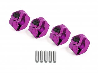 Thin aluminum hex hub clamp type purple 4pcs - HPI72044