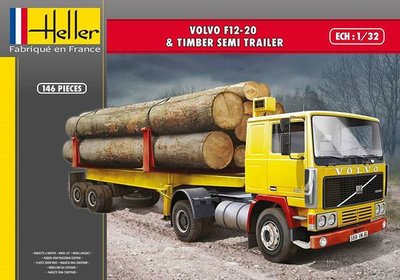 Heller Volvo F12-20 & Timber Semi Trailer in 1:32 bouwpakket