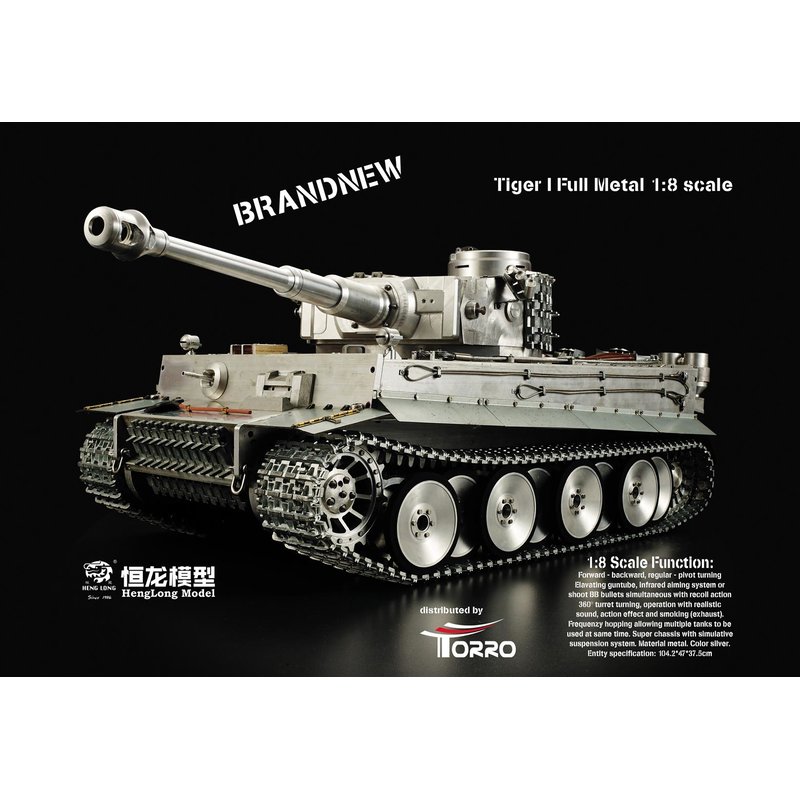 Heng Long 1/8 RC Tank Tiger I Full Metal Version Tank BB