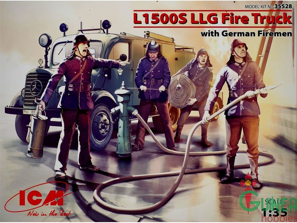 ICM L1500S LLG Fire Truck With German Firemen - 1:35 - 35528