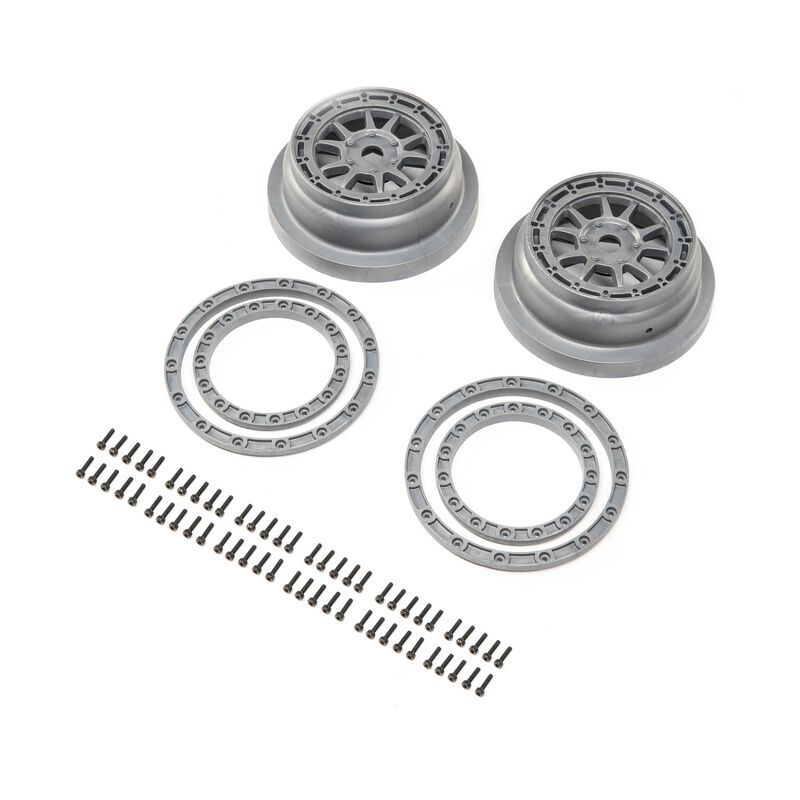 Losi Beadlock Wheel and Ring Set (2): SBR 2.0 - LOS43029
