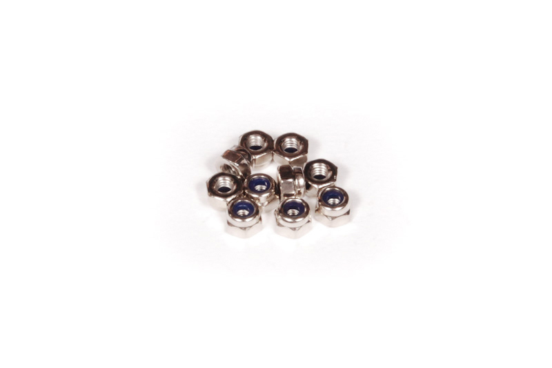 M2.5 Nylon Locking Hex Nut - Silver 10pcs - AXA1041