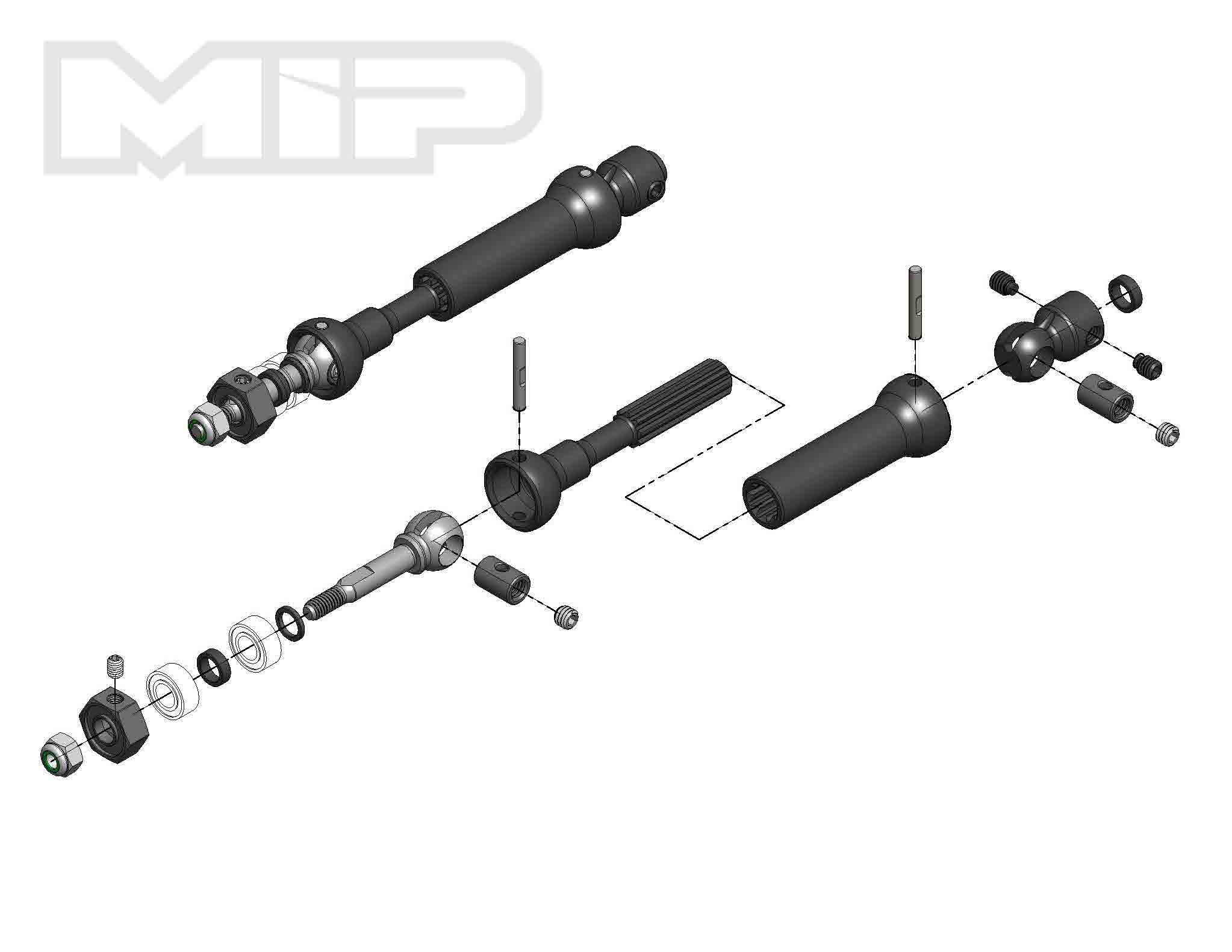 MIP X-Duty CVD Drive Kit, Rear, 87mm to 112mm for 5mm Bearing, Traxxas Slash/Rally/Stampede 4x4, Stampede/Rustler VXL, Nitro Stampede/Rustler - 18140