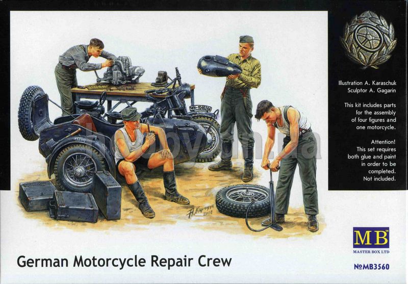 Master Box Ltd German Motorcycle Repair Crew - 1:35 Bouwpakket
