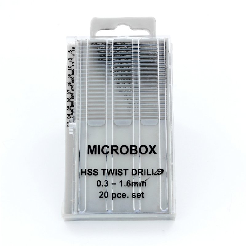 Modelcraft 20 Pce Microbox Drill Set (0.3 - 1.6mm)